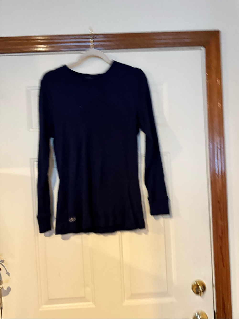 Navy Ribbed Long Sleeve Tee